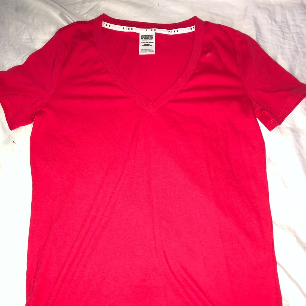 Loose Fit V-Neck Tee from PINK